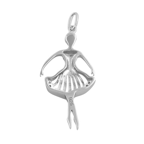 Sterling Silver Ballerina CZ Pendant