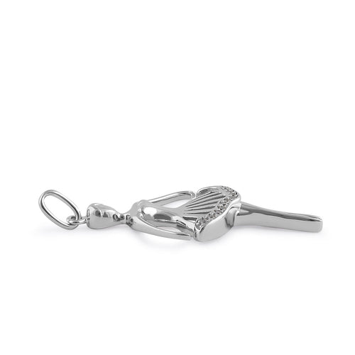 Sterling Silver Ballerina CZ Pendant