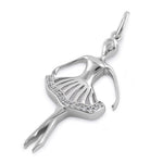 Sterling Silver Ballerina CZ Pendant
