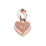 Sterling Silver Rose Gold Plated White Lab Opal Small Heart Pendant