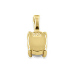 Sterling Silver Gold Plated White Lab Opal Oval Pendant
