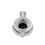 Sterling Silver Round Black CZ Halo Pendant