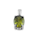 Sterling Silver Oval Peridot CZ Filigree Pendant