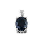 Sterling Silver Oval Black CZ Filigree Pendant