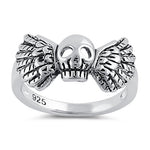 Sterling Silver Winged Skull Ring