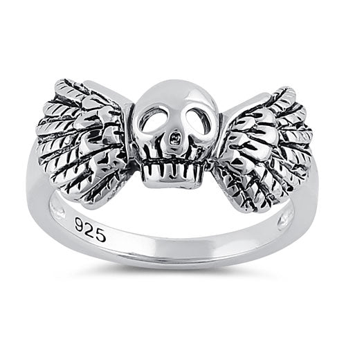 Sterling Silver Winged Skull Ring