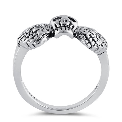 Sterling Silver Winged Skull Ring