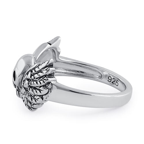 Sterling Silver Winged Skull Ring