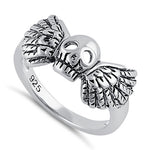 Sterling Silver Winged Skull Ring