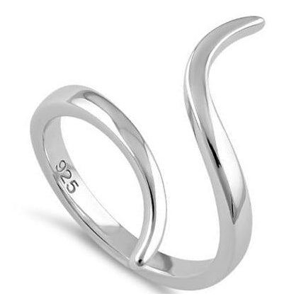 Sterling Silver Curved Line Ring