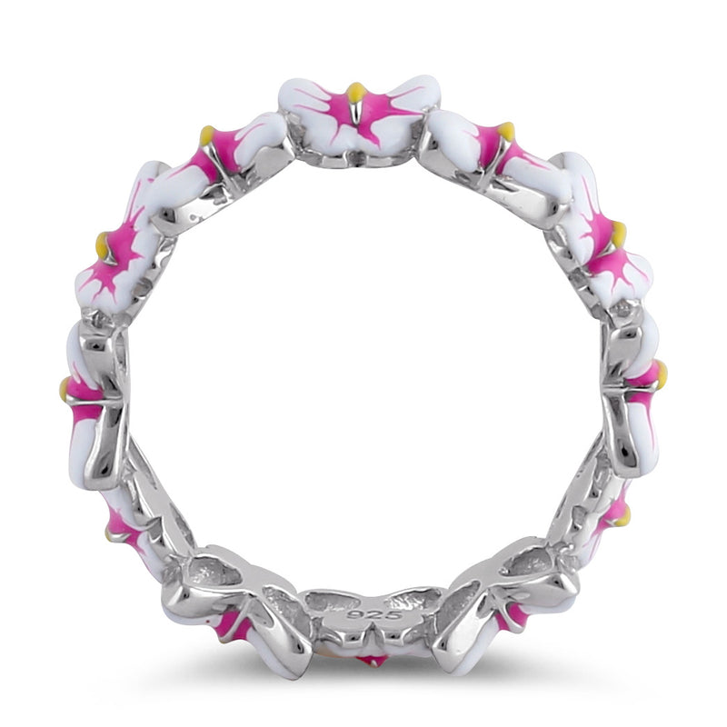 Sterling Silver Hand-Painted Butterfly Ring