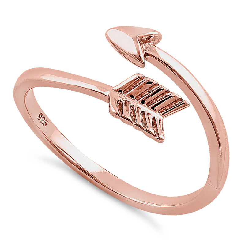 Sterling Silver Rose Gold Plated Arrow Ring