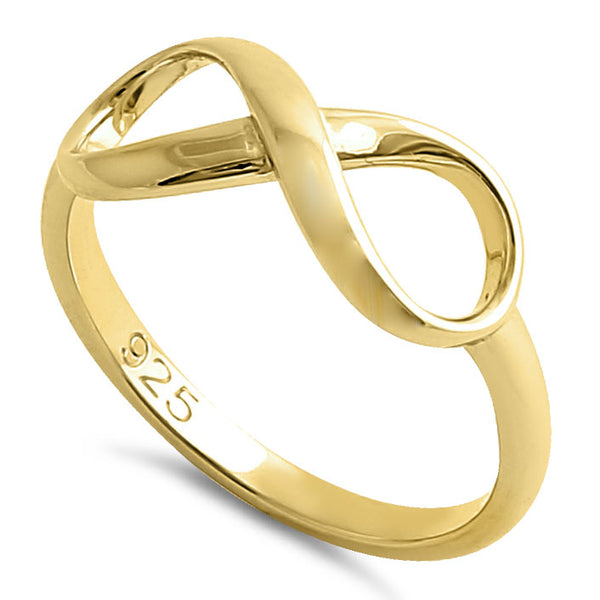 Sterling Silver Yellow Gold Plated Infinity Ring