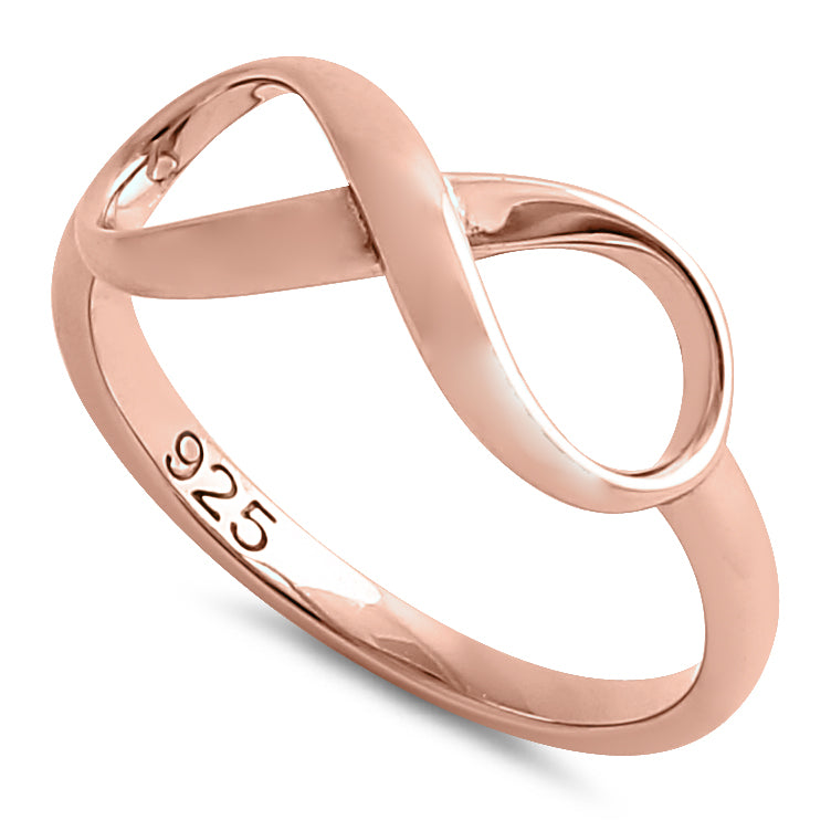 Sterling Silver Rose Gold Plated Infinity Ring
