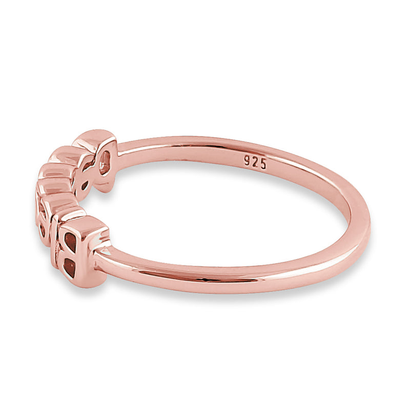 Sterling Silver Rose Gold Plated "Blessed" Ring