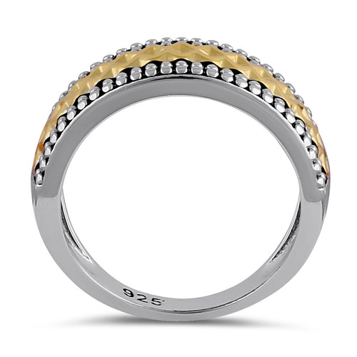 Sterling Silver Rustic Two-Tone Ring