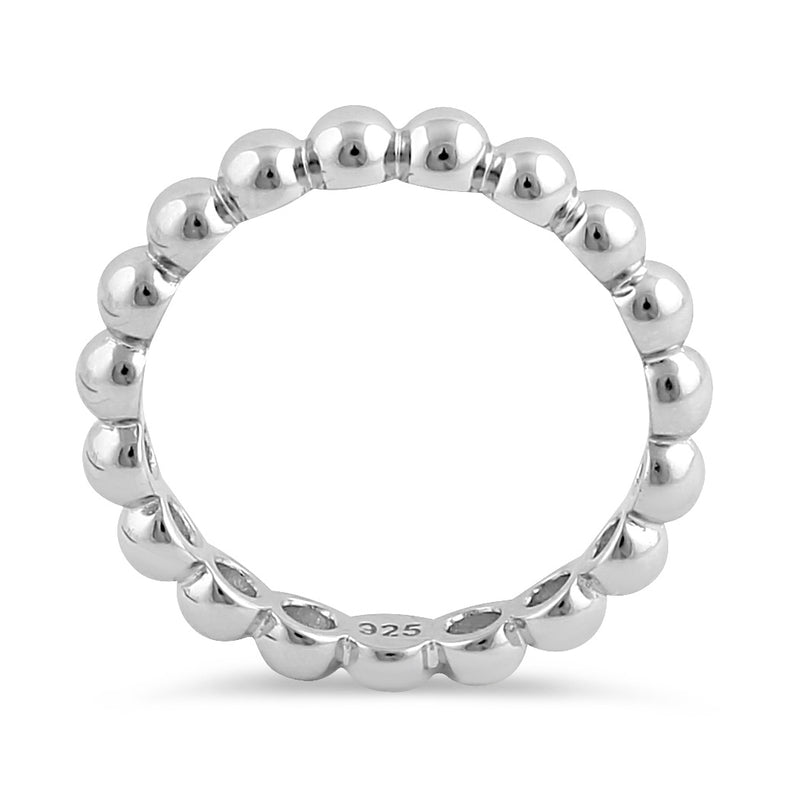Sterling Silver Thick Stackable Bead Ring