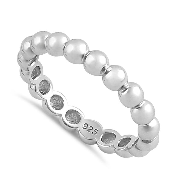 Sterling Silver Thick Stackable Bead Ring