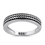Sterling Silver Rustic Rope Band Ring