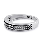 Sterling Silver Rustic Rope Band Ring