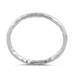 Sterling Silver Thin Hammered Band Ring
