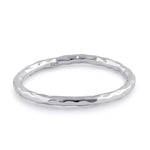 Sterling Silver Thin Hammered Band Ring
