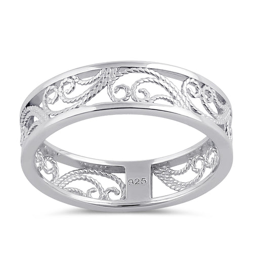 Sterling Silver Rope Filigree Band Ring