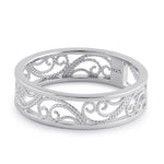 Sterling Silver Rope Filigree Band Ring