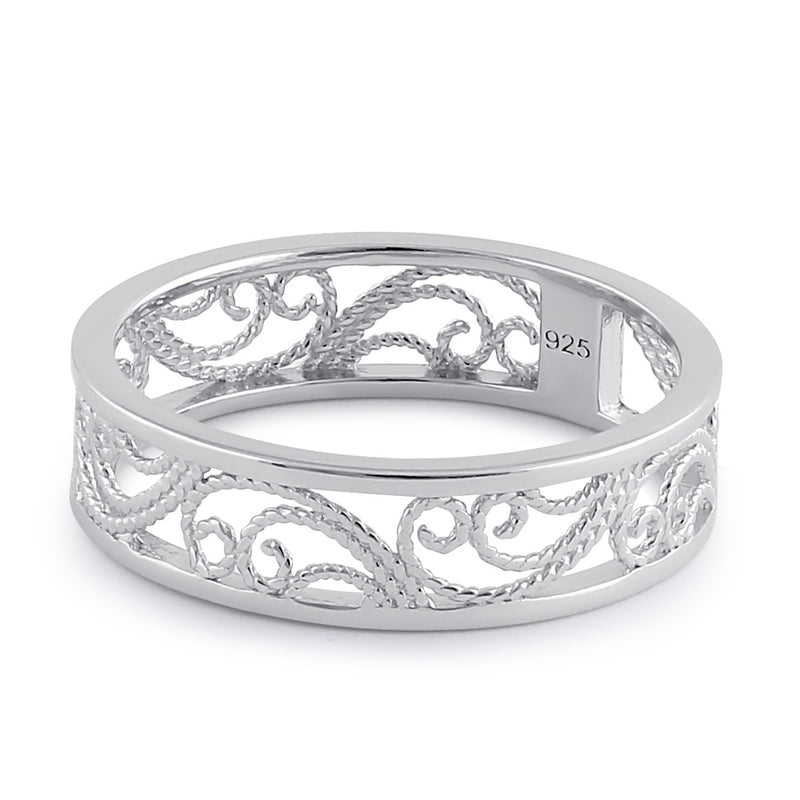 Sterling Silver Rope Filigree Band Ring