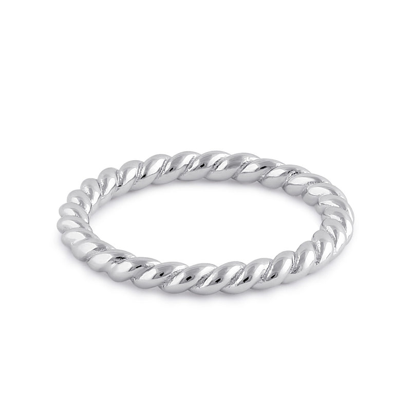 Sterling Silver Stackable Rope Ring