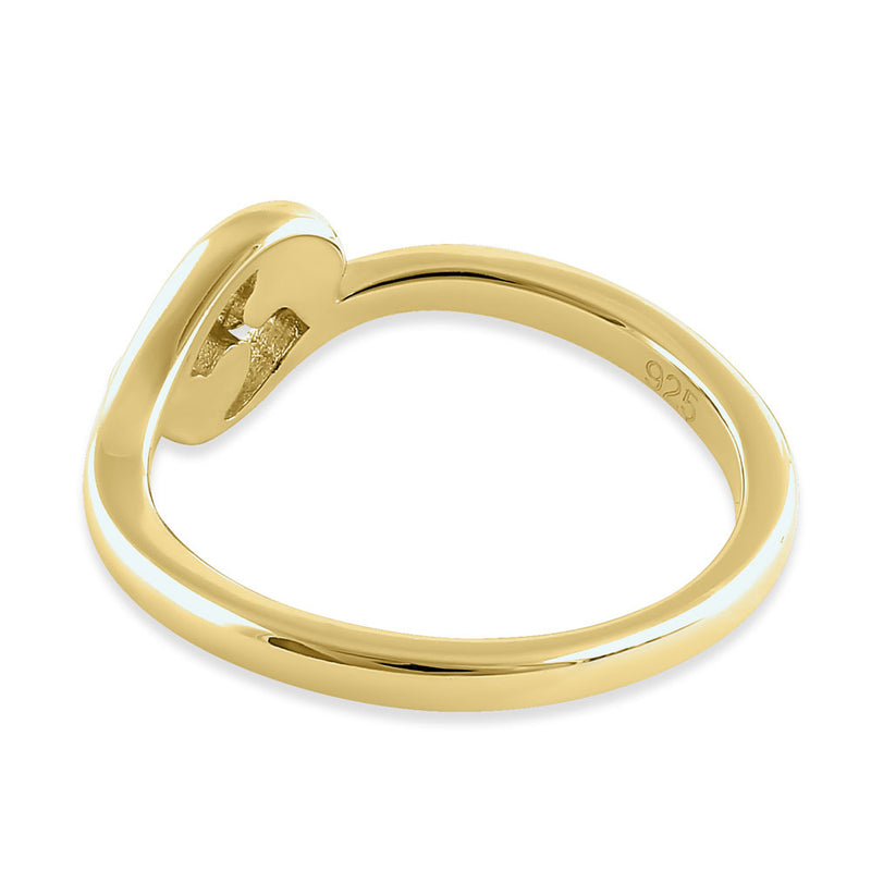 Sterling Silver Yellow Gold Plated Paw & Heart Ring