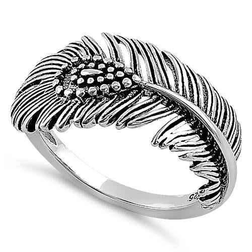 Sterling Silver Peacock Feather Ring