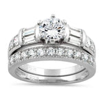 Sterling Silver 2-Piece CZ Engagement Set Ring