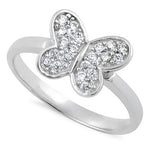 Sterling Silver Clear Butterfly CZ Ring