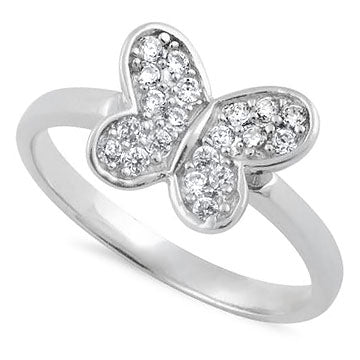 Sterling Silver Clear Butterfly CZ Ring