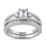 Sterling Silver CZ Wedding Set Ring