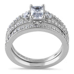 Sterling Silver CZ Wedding Set Ring