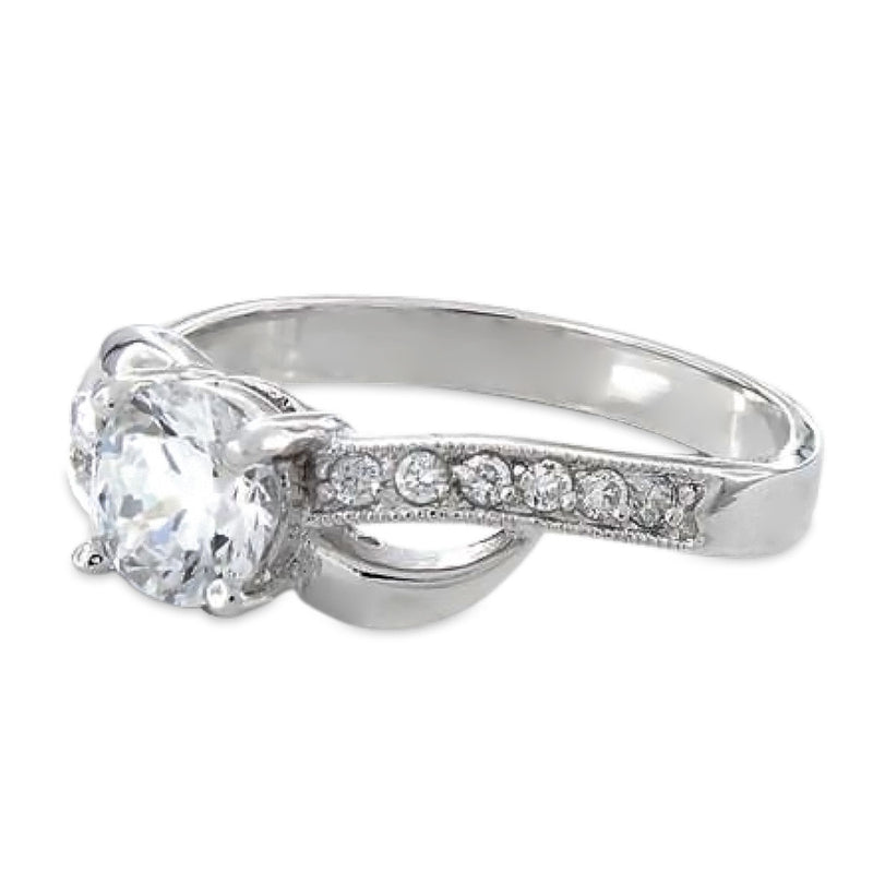 Sterling Silver Clear CZ Engagement Ring