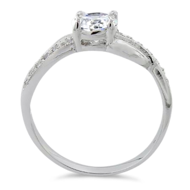 Sterling Silver Clear CZ Engagement Ring