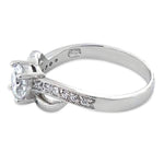 Sterling Silver Clear CZ Engagement Ring