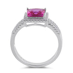 Sterling Silver Princess-Cut Pink CZ Ring