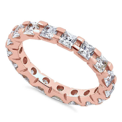 Rose Gold Plated Sterling Silver Eternity Ring