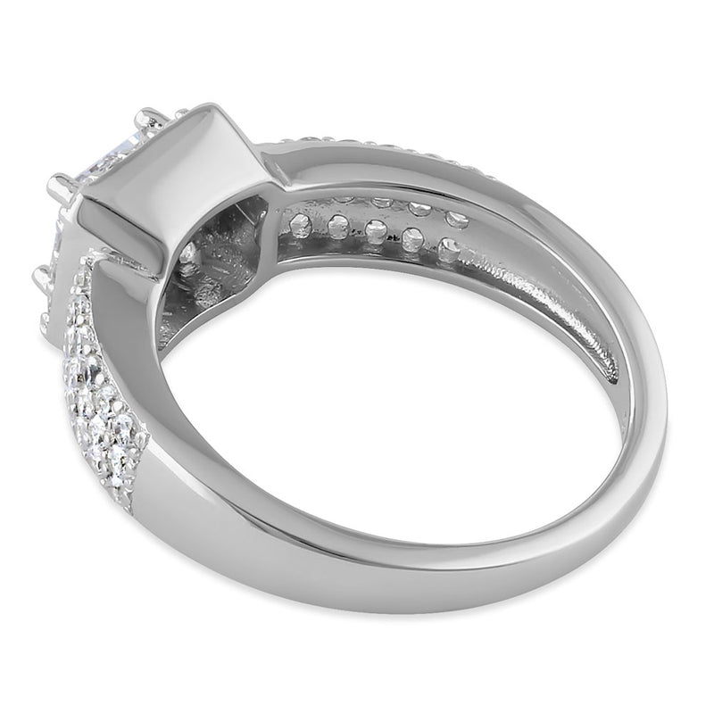 Sterling Silver Clear Princess Cut CZ Ring