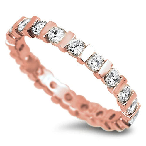 Rose Gold Plated Stackable Eternity CZ Ring