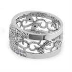 Sterling Silver Vine Cage Pave CZ Ring