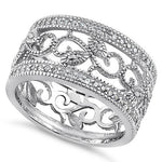 Sterling Silver Vine Cage Pave CZ Ring