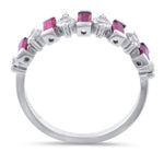 Sterling Silver Round & Baguette Pink CZ Ring
