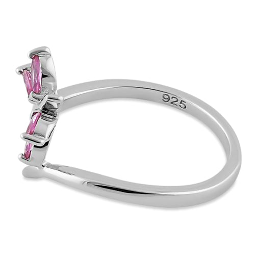 Sterling Silver Dragonfly Pink CZ Ring