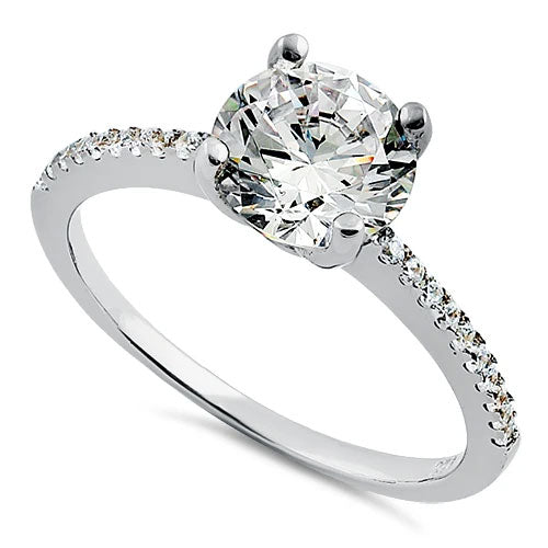 Sterling Silver Round Cut CZ Ring