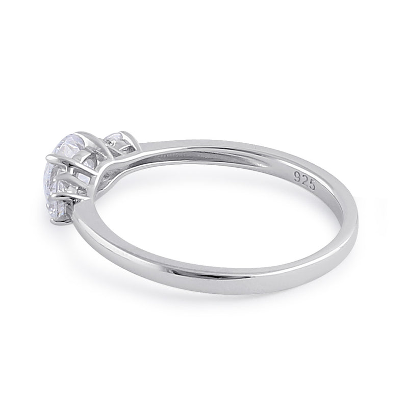 Sterling Silver Clear CZ Modern Engagement Ring